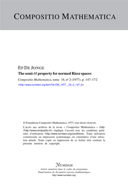 The Semi-M Property for Normed Riesz Spaces Compositio Mathematica, Tome 34, No 2 (1977), P