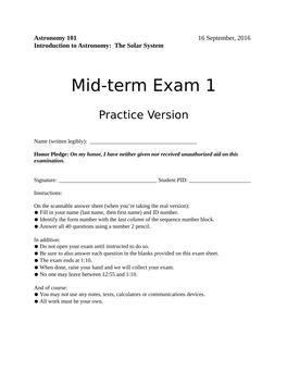 Mid-Term Exam 1