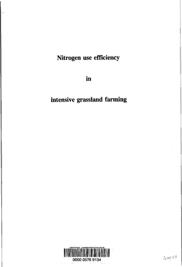 Nitrogen Use Efficiency Intensive Grassland Farming