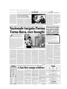 Nazionale Targata Parma Torna Rava, Esce Inzaghi
