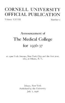 Cornell University Official Publication