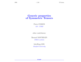 Generic Properties of Symmetric Tensors