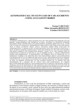 Engineering AUTOMATED CALL to 112