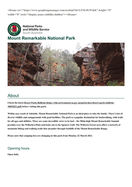 Mount Remarkable National Park About