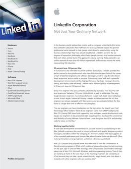 Linkedin Corporation Not Just Your Ordinary Network