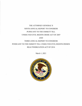 The Attorney General's Ninth Annual Report to Congress Pursuant to The