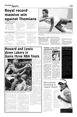 Howard and Lewis Down Lakers in Game Three NBA Finals Royal