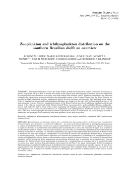 Zooplankton and Ichthyoplankton Distribution on the Southern Brazilian Shelf: an Overview