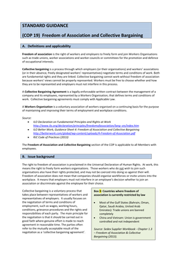 (COP 19) Freedom of Association and Collective Bargaining