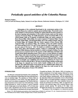 Periodically Spaced Anticlines of the Columbia Plateau