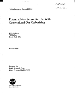 "J ;70 Potential New Sensor for Use with Conventional Gas Carburizing