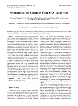 Monitoring Slope Condition Using UAV Technology