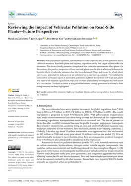 Reviewing the Impact of Vehicular Pollution on Road-Side Plants—Future Perspectives