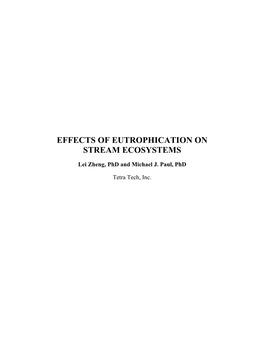 Effects of Eutrophication on Stream Ecosystems