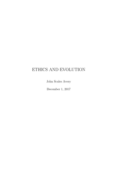 Ethics and Evolution