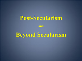 The Three Elements of the Secularization Thesis