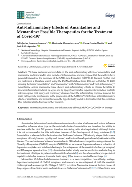 Anti-Inflammatory Effects of Amantadine and Memantine