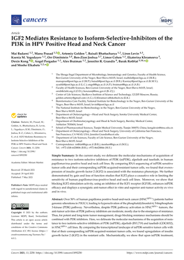 IGF2 Mediates Resistance to Isoform-Selective-Inhibitors of the PI3K in HPV Positive Head and Neck Cancer