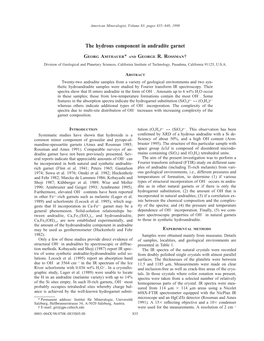 The Hydrous Component in Andradite Garnet