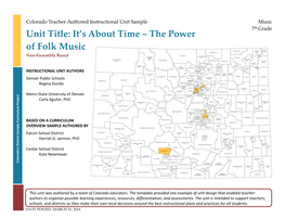 Unit Title: It's About Time – the Power of Folk Music