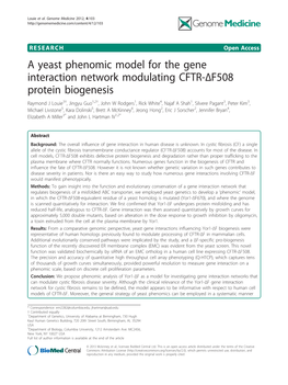 A Yeast Phenomic Model for the Gene Interaction Network Modulating