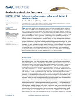 Influences of Surface Processes on Fold Growth During 3D Detachment