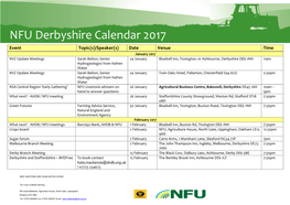 NFU Derbyshire Calendar 2017