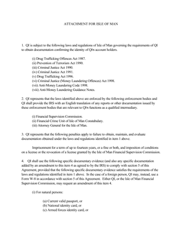 ATTACHMENT for ISLE of MAN 1. QI Is Subject to the Following Laws