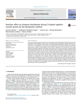 Interface Effect on Titanium Distribution During Ti-Doped Sapphire Crystals Grown by the Kyropoulos Method