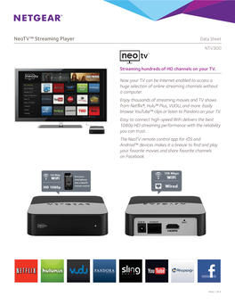 Neotv™ Streaming Player Data Sheet NTV300