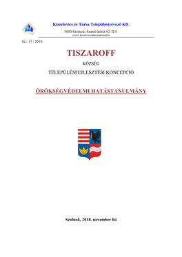 Tiszaroff Község Önkormányzata Képviselő – Testületének a 16/2017