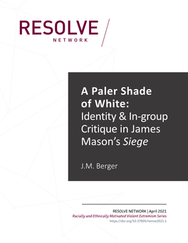 Identity & In-Group Critique in James Mason's Siege