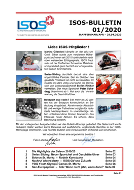 Isos-Bulletin 01/2020