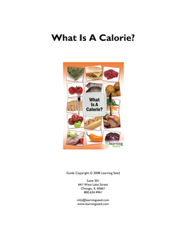 What Is a Calorie?