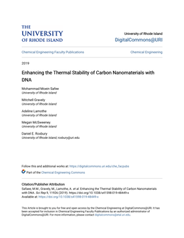 Enhancing the Thermal Stability of Carbon Nanomaterials with DNA