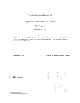 Impossible Differentials in Twofish