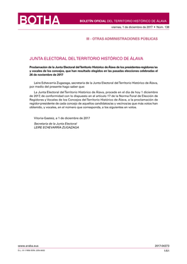 Junta Electoral Del Territorio Histórico De Álava