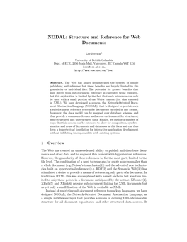 NODAL: Structure and Reference for Web Documents