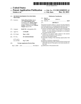 (12) Patent Application Publication (10) Pub. No.: US 2011/0309539 A1 Steinke Et Al