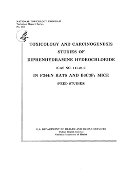 Diphenhydramine Hydrochloride (CASRN 147-24-0) in F344/N Rats