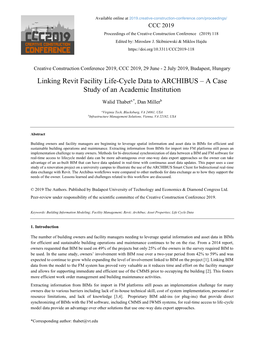 Linking Revit Facility Life-Cycle Data to ARCHIBUS – a Case Study of an Academic Institution