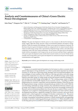 Analysis and Countermeasures of China's Green Electric Power