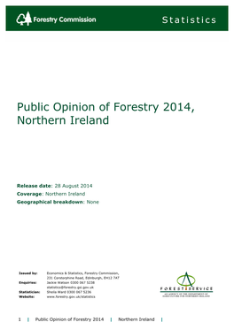 Public Opinion of Forestry 2014, Northern Ireland