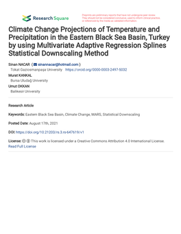 Climate Change Projections of Temperature and Precipitation In