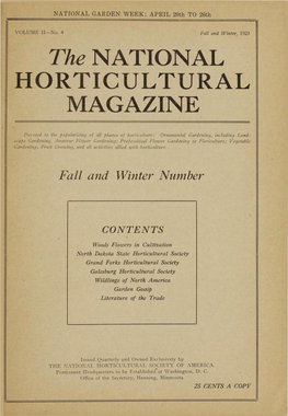 The NATIONAL HORTICULTURAL MAGAZINE