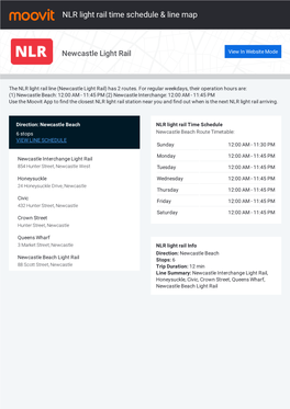 NLR Light Rail Time Schedule & Line Route