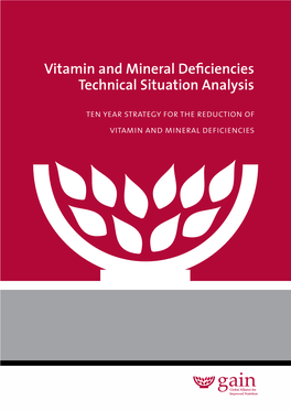 Vitamin and Mineral Deficiencies Technical Situation Analysis