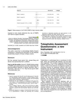 Tokophobia Assessment Questionnaire: a New Instrument