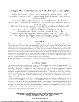 In-Flight PSF Calibration of the Nustar Hard X-Ray Optics