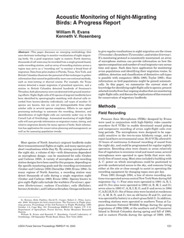 Acoustic Monitoring of Night-Migrating Birds: a Progress Report